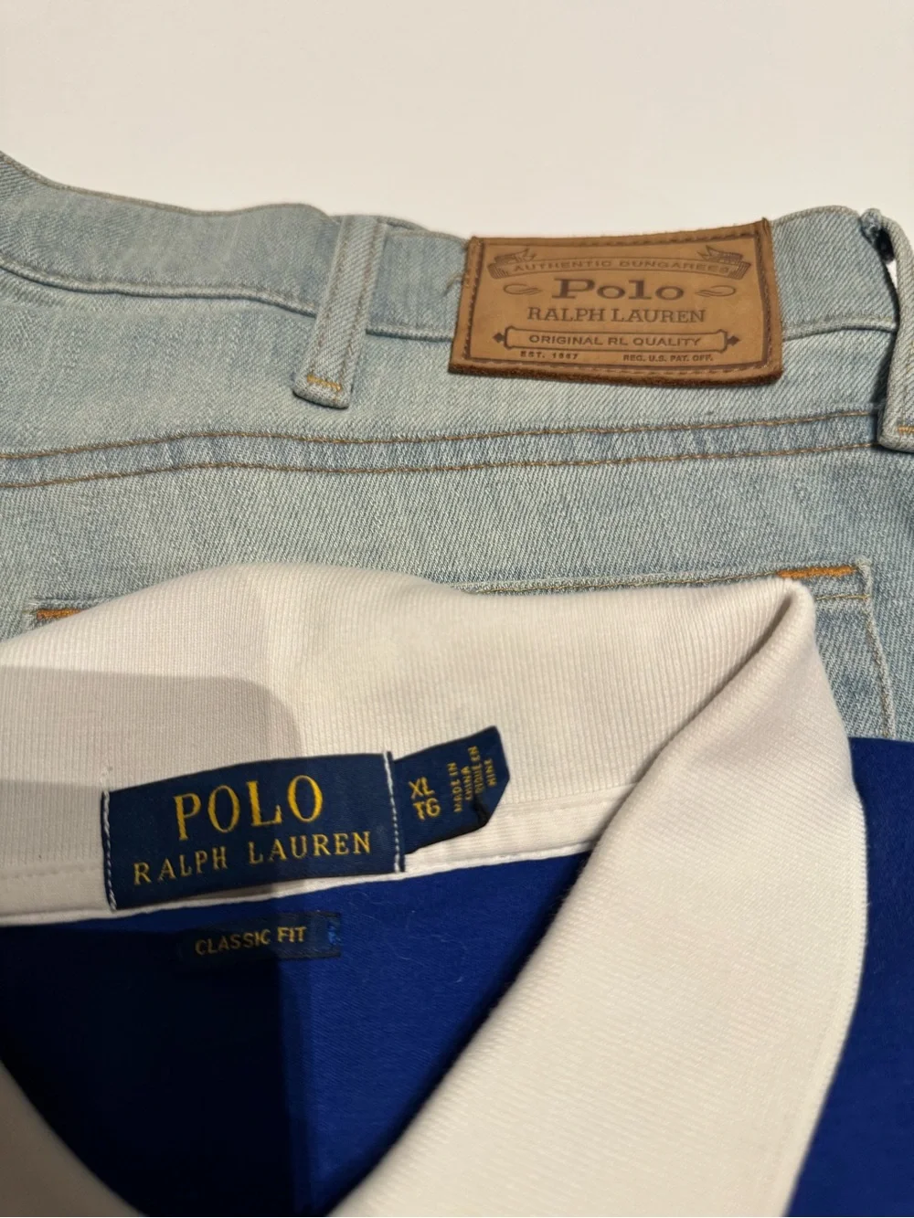Polo by Ralph Lauren bundle set, 2 shirts xl, 2 denim jeans 38x30 ($75 each)